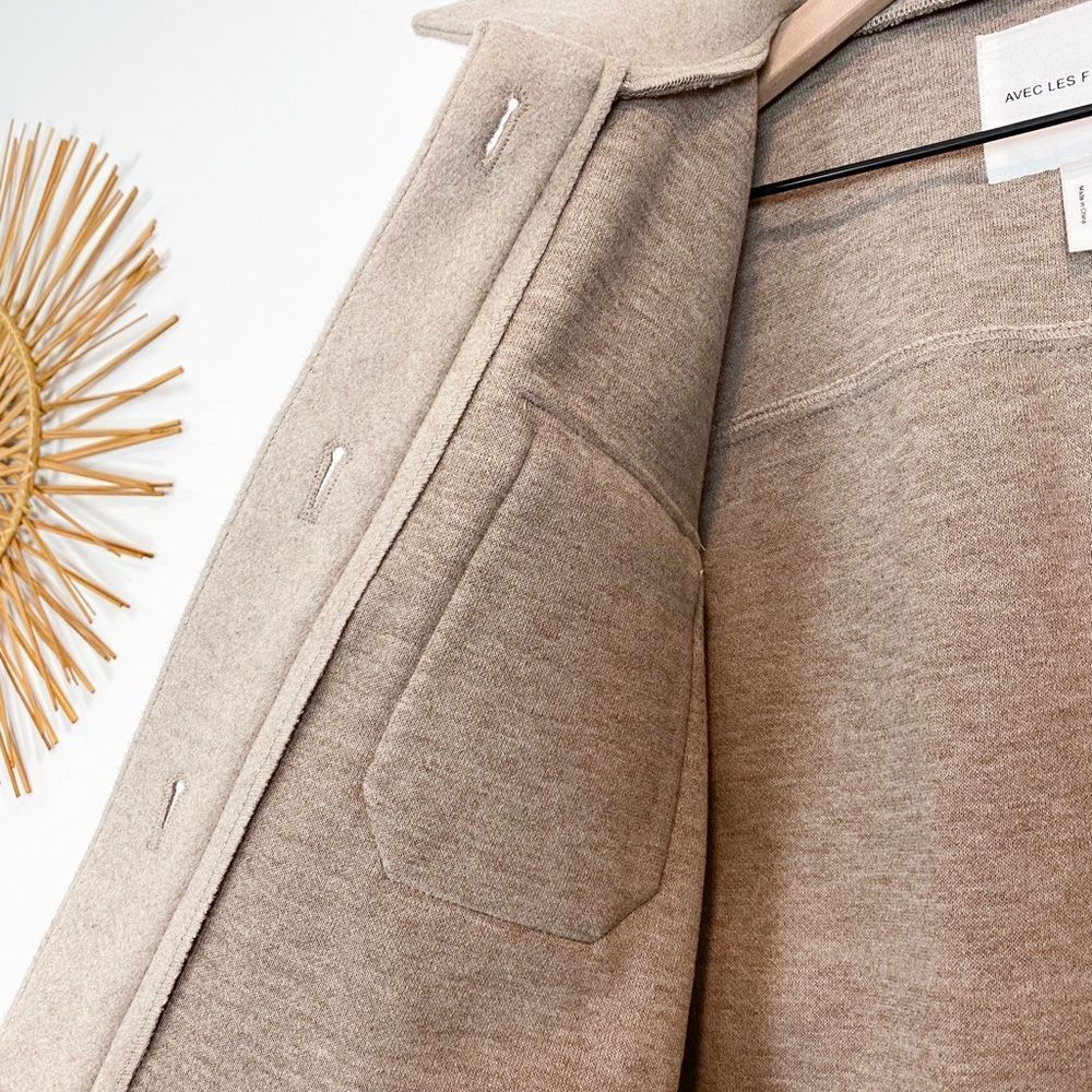 Anthropologie Avec Les Filles Oat Melange Oversized Faux Wool Shacket NWOT XS-S - Picture 8 of 8